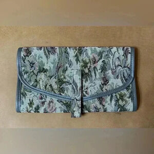 Vintage Travel Makeup Or Jewelry Storage Case Floral Pattern